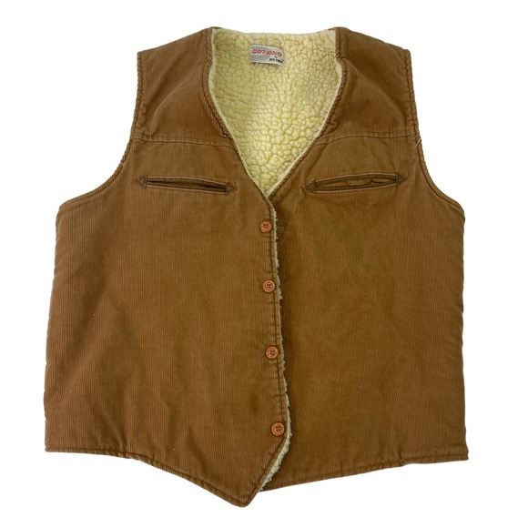 Other - Vtg Sport Abouts By Big Yank Mens M Western Vest  Brown‎ Corduroy Button Pockets